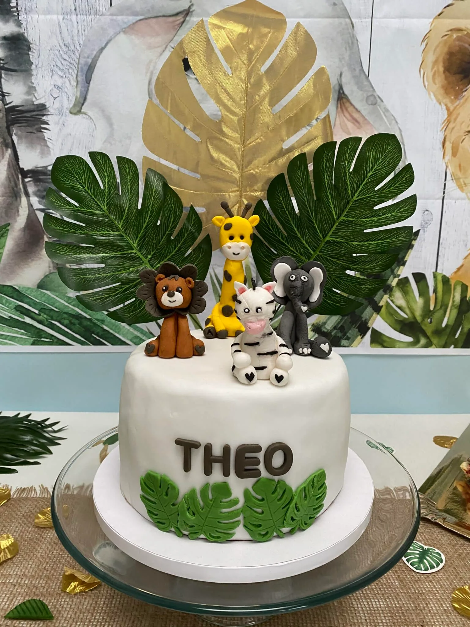 Cake design animaux de la jungle