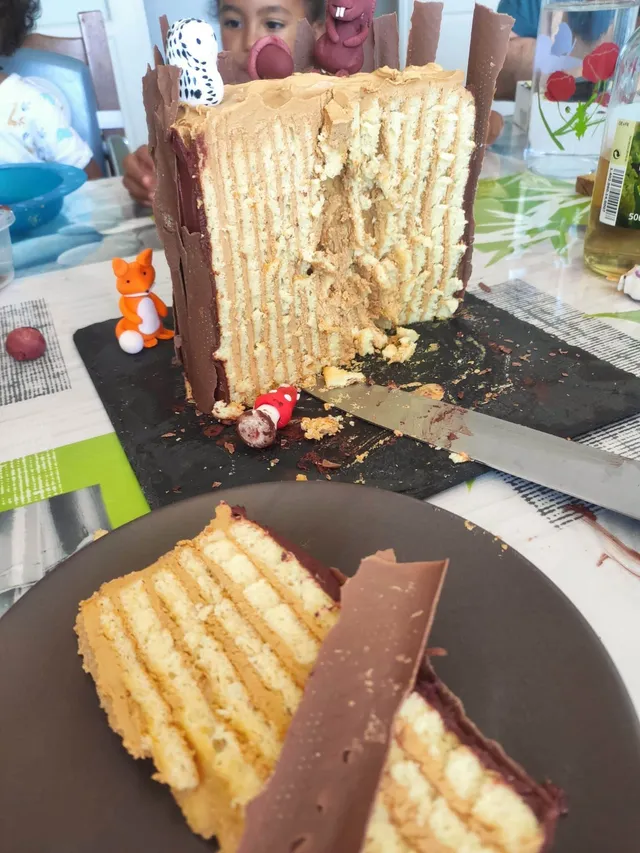 Gâteau roulé animaux forêt