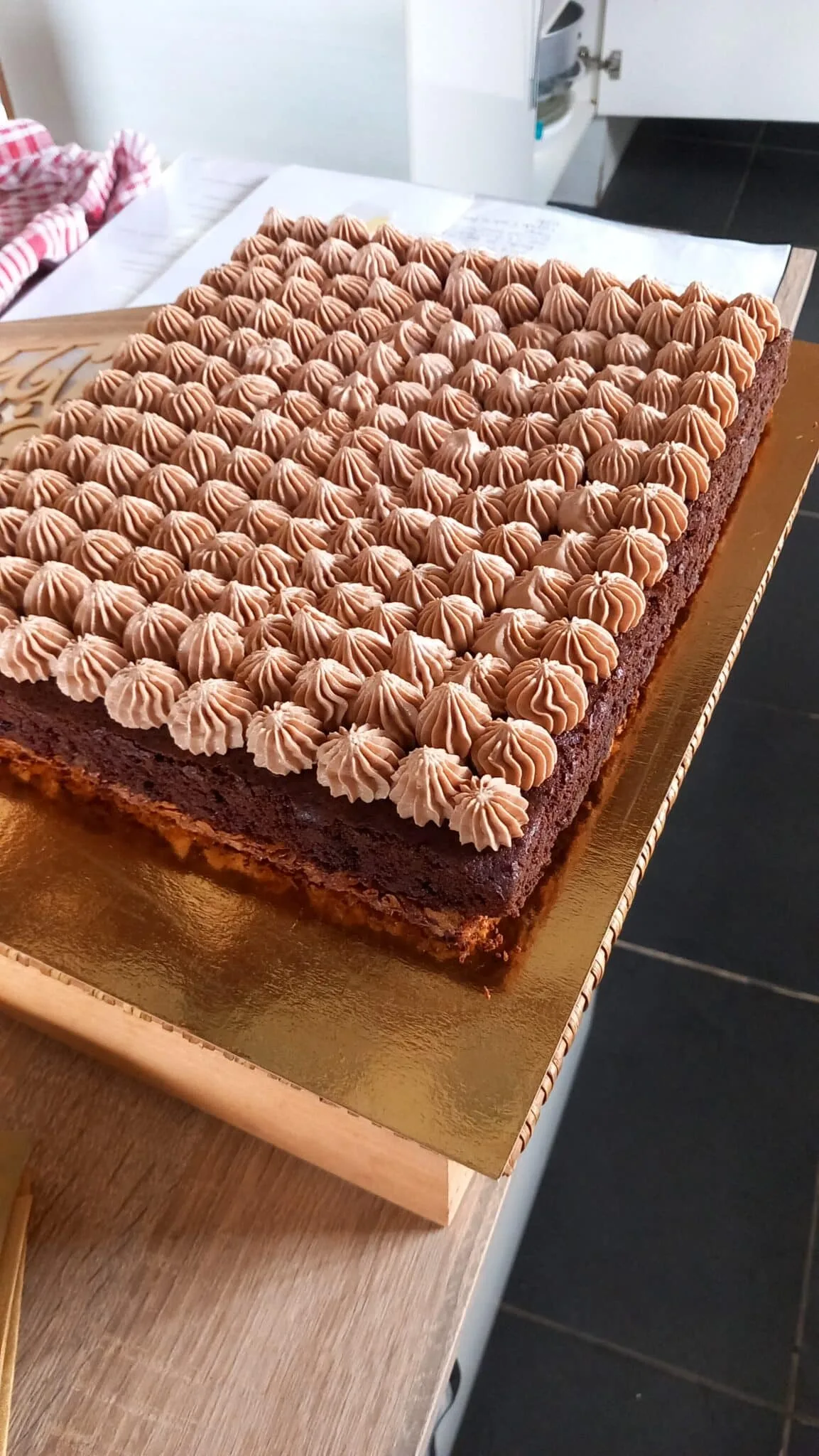 Brownie chocolat ganache montée cholat caramel