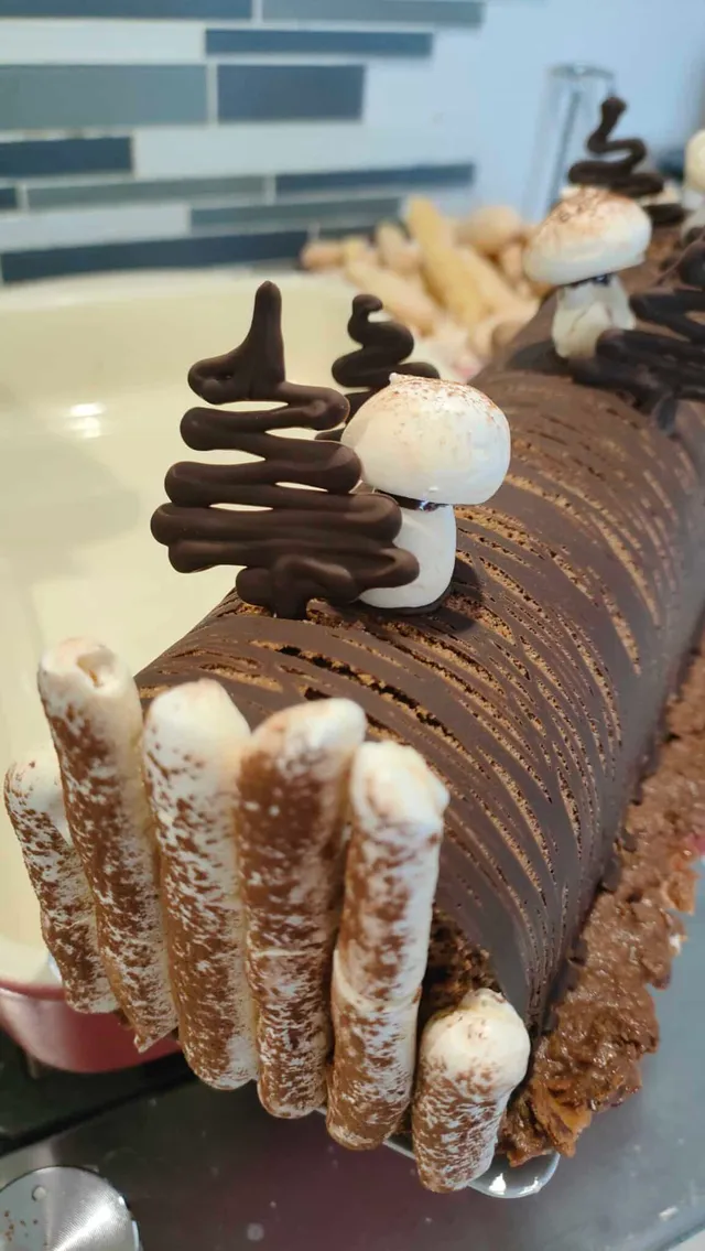Bûche chocolat crème brûlée