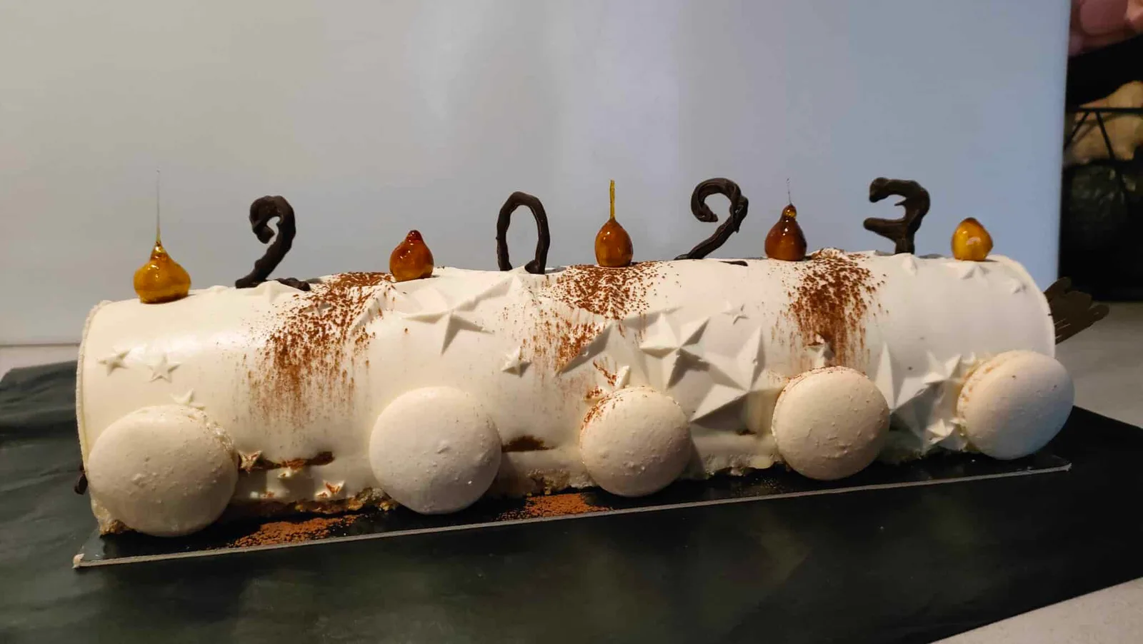 Bûche vanille caramel