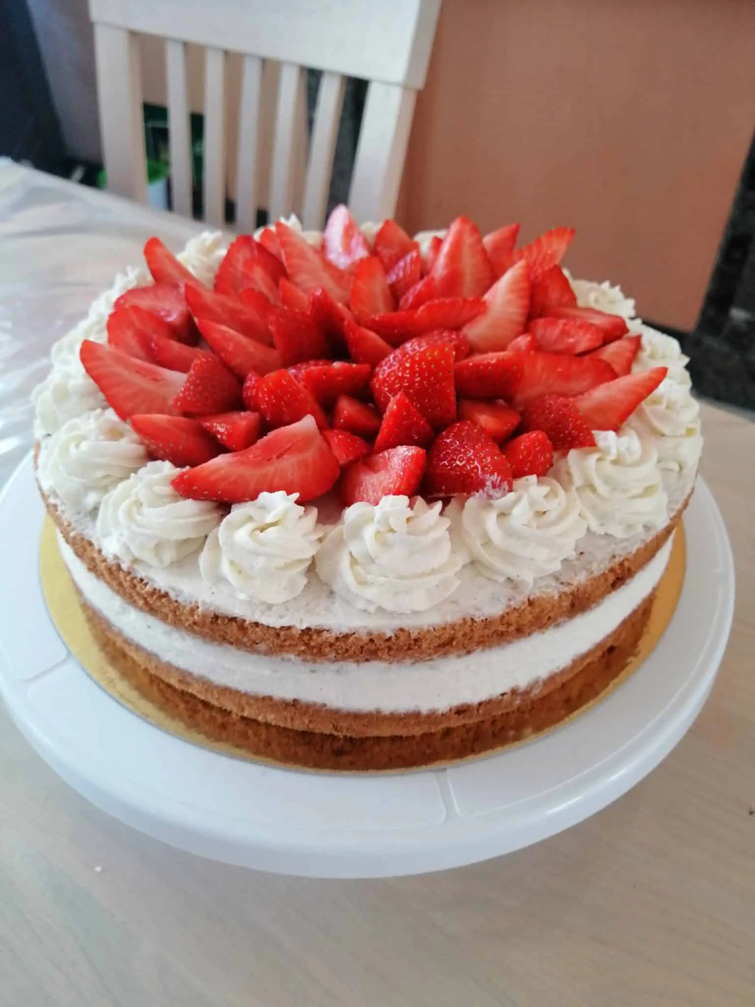 Chiffon cake aux fraises