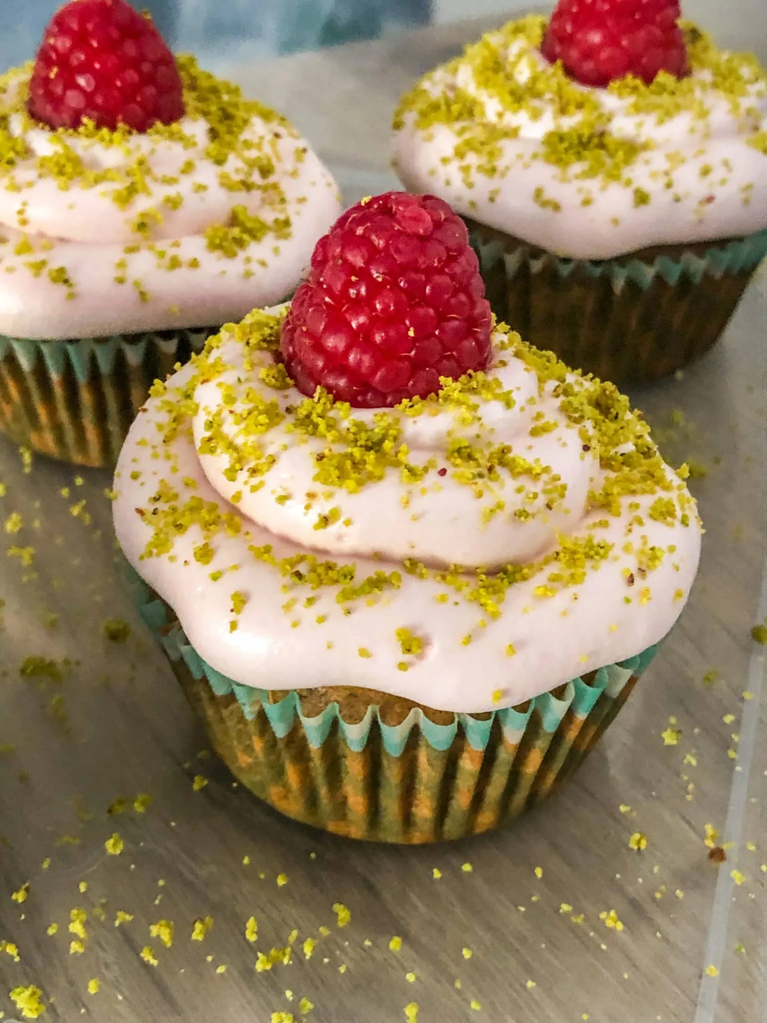 Cup cake pistache framboise