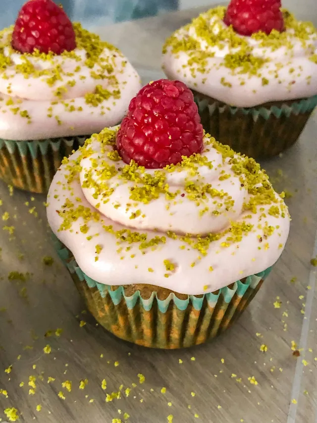 Cup cake pistache framboise