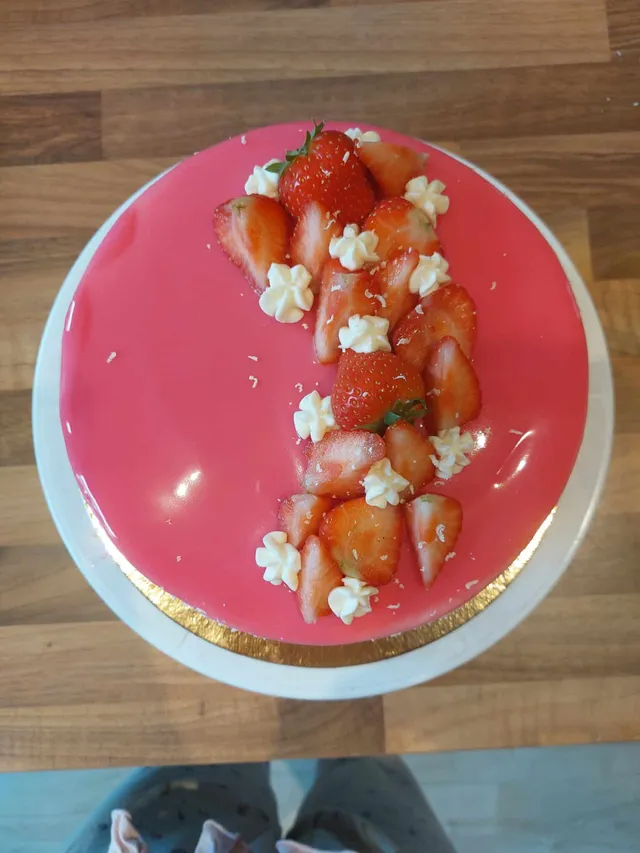 Entremet fraise et vanille