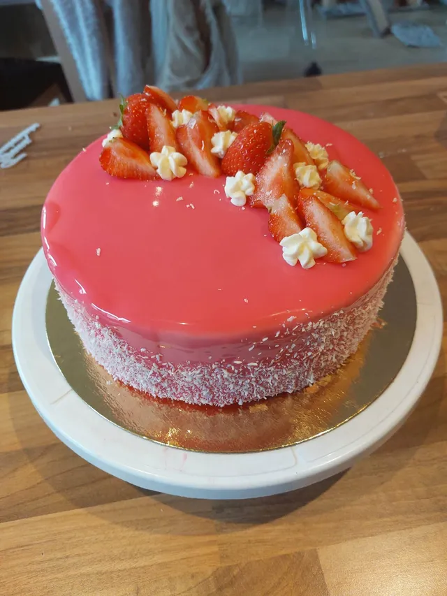 Entremet fraise et vanille