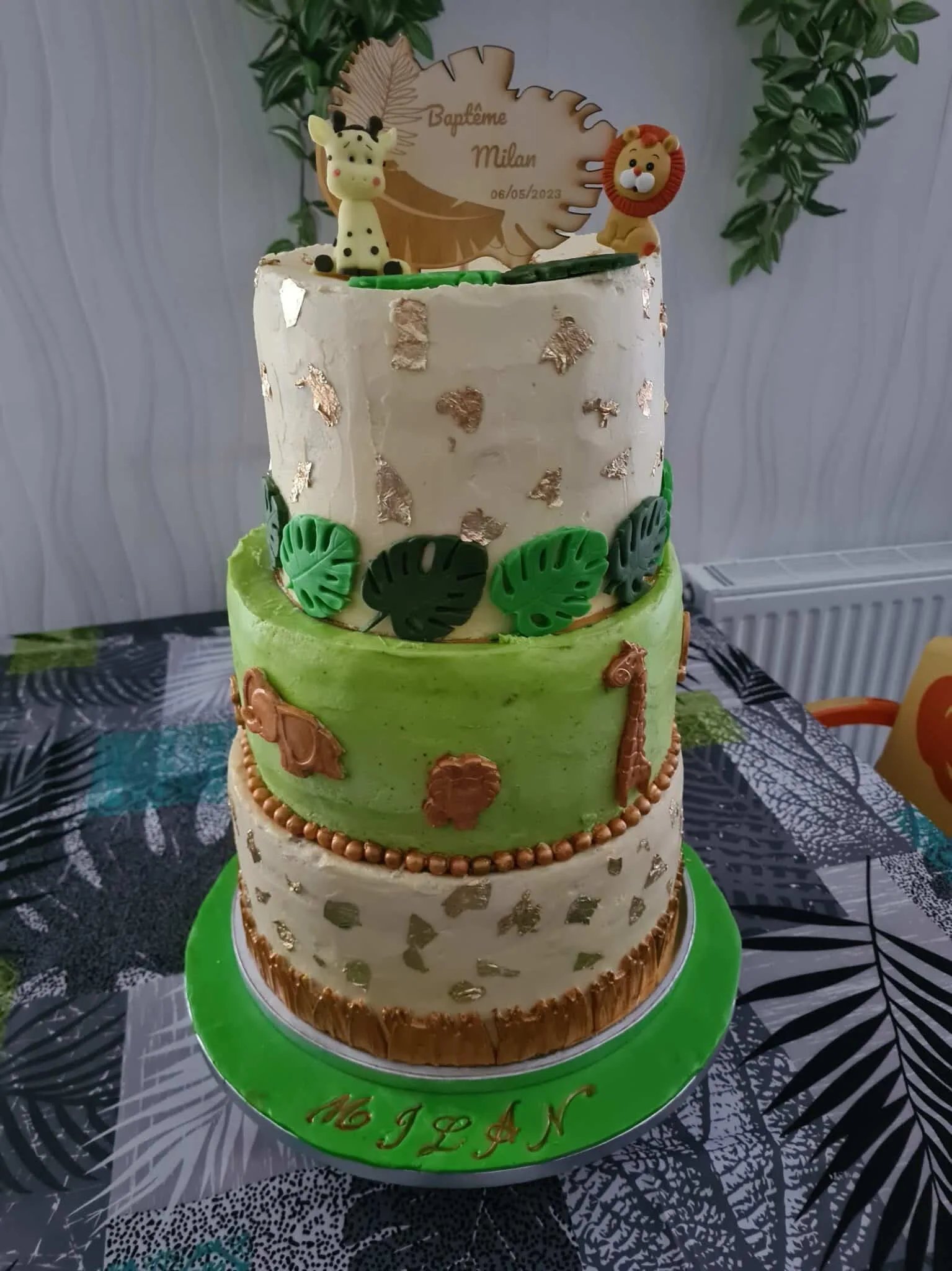 thème jungle pour le baptême de mon petit fils
