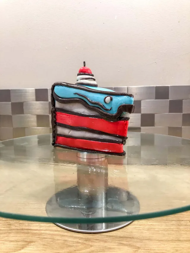 Une part de cartoon cake