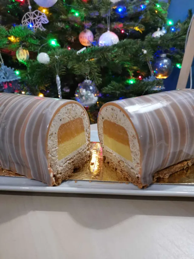 Bûche amande, mandarine, citron