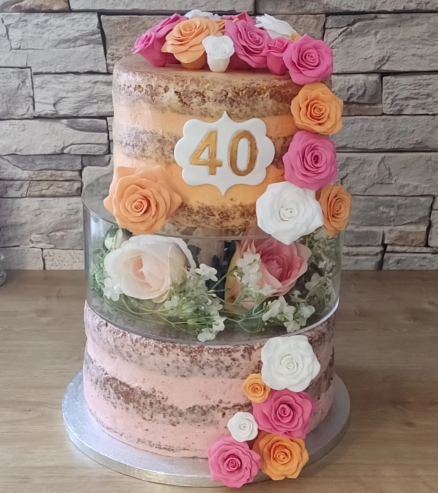 Cake design fraises/pêches