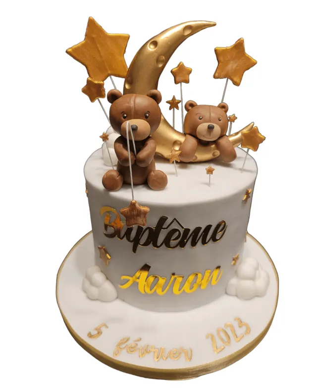 Gateau bapteme oursons