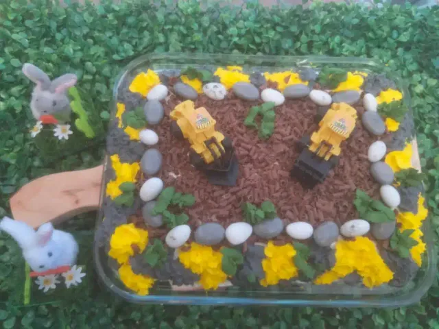 Gâteau construction engin de chantier