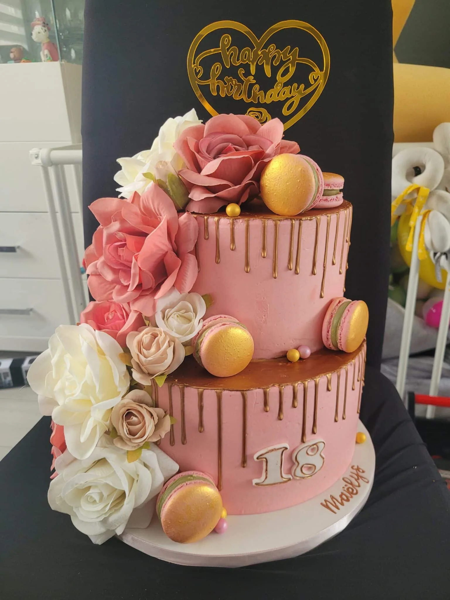 Gâteau fleuri 18 ans