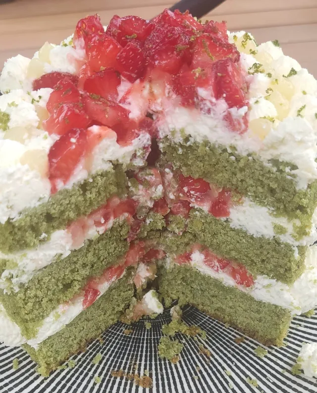 Layer Cake menthe/matcha, citron, fraises
