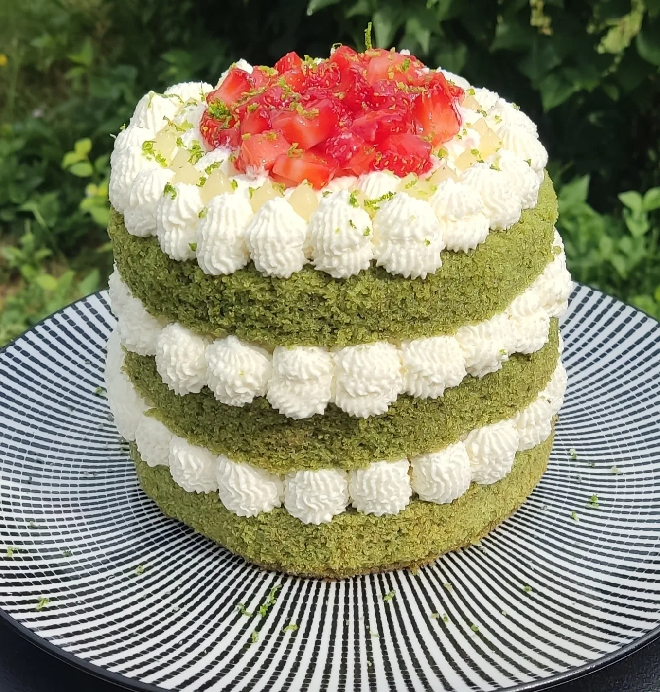 Layer Cake menthe/matcha, citron, fraises