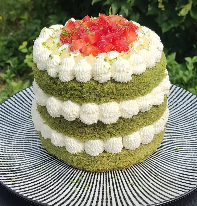 Layer Cake menthe/matcha, citron, fraises