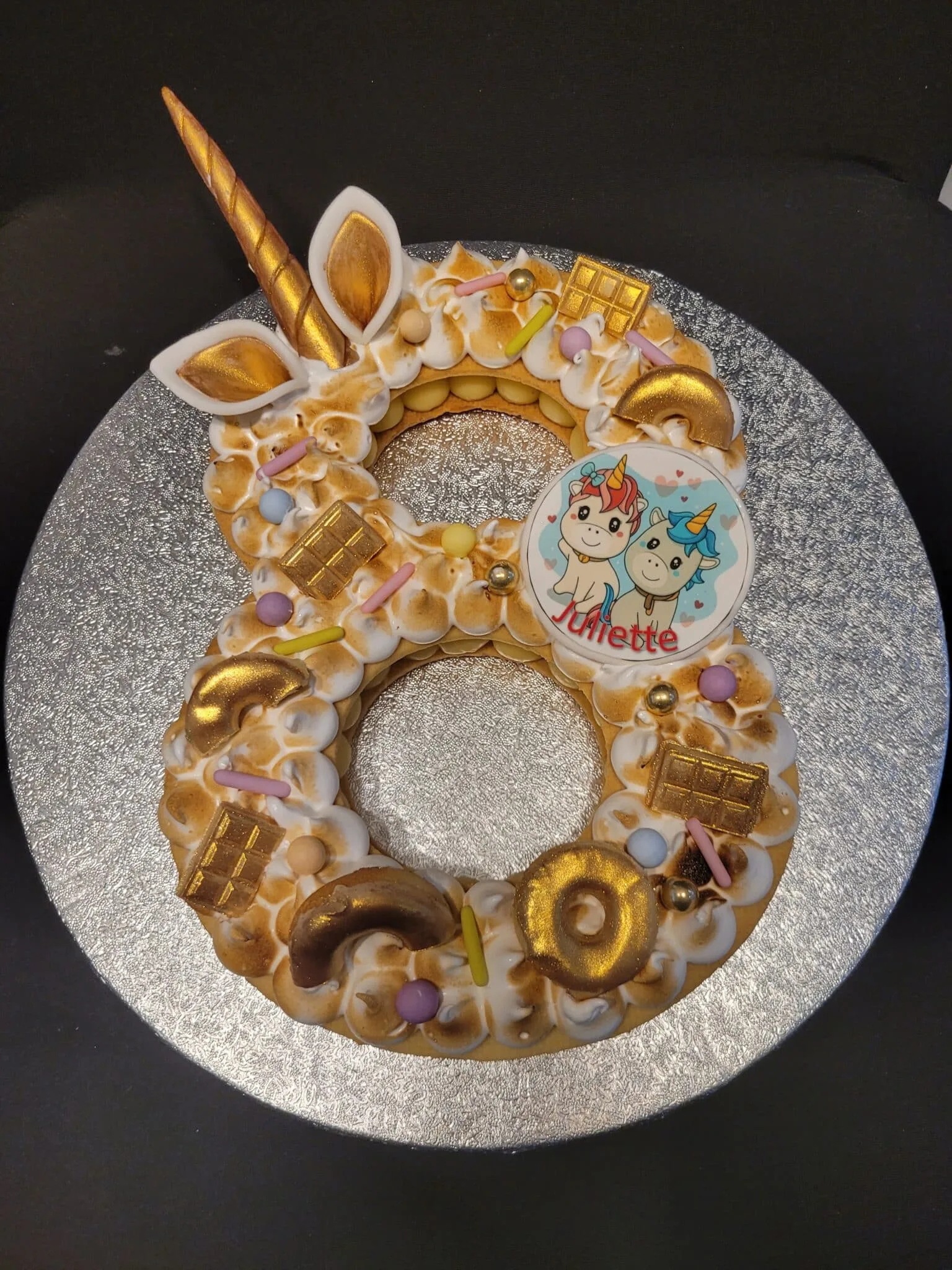 Number cake licorne