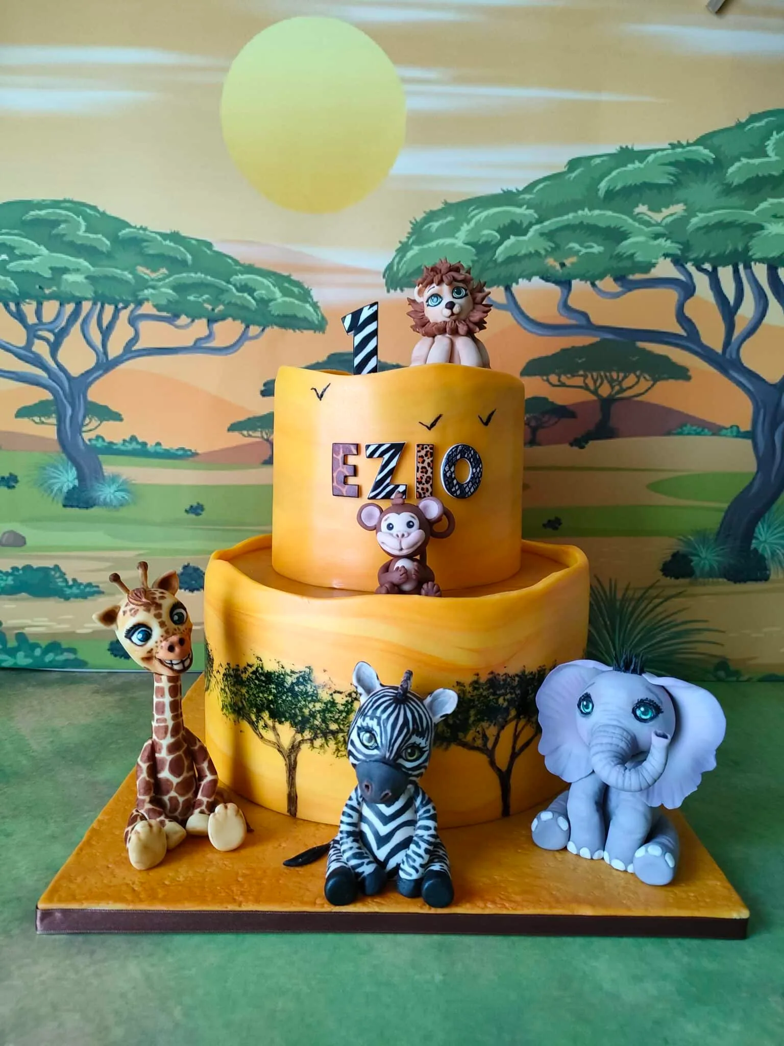 Gâteau thème savane