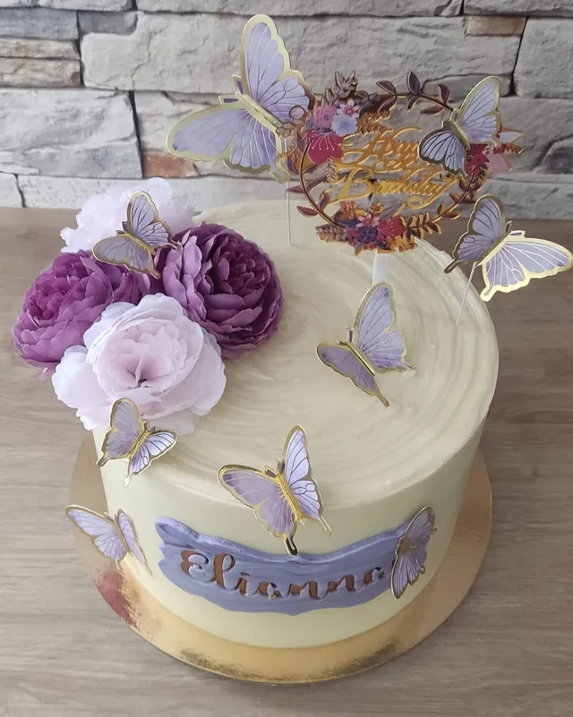 Cake Design Papillons fleurs