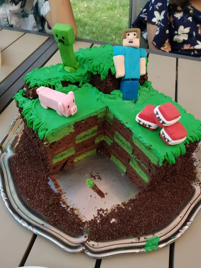 Minecraft sponge cake damier