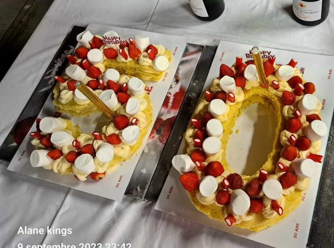 Number cake génoise, crème diplomate