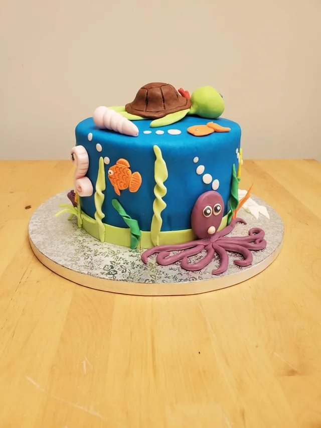 Gateau thème océan