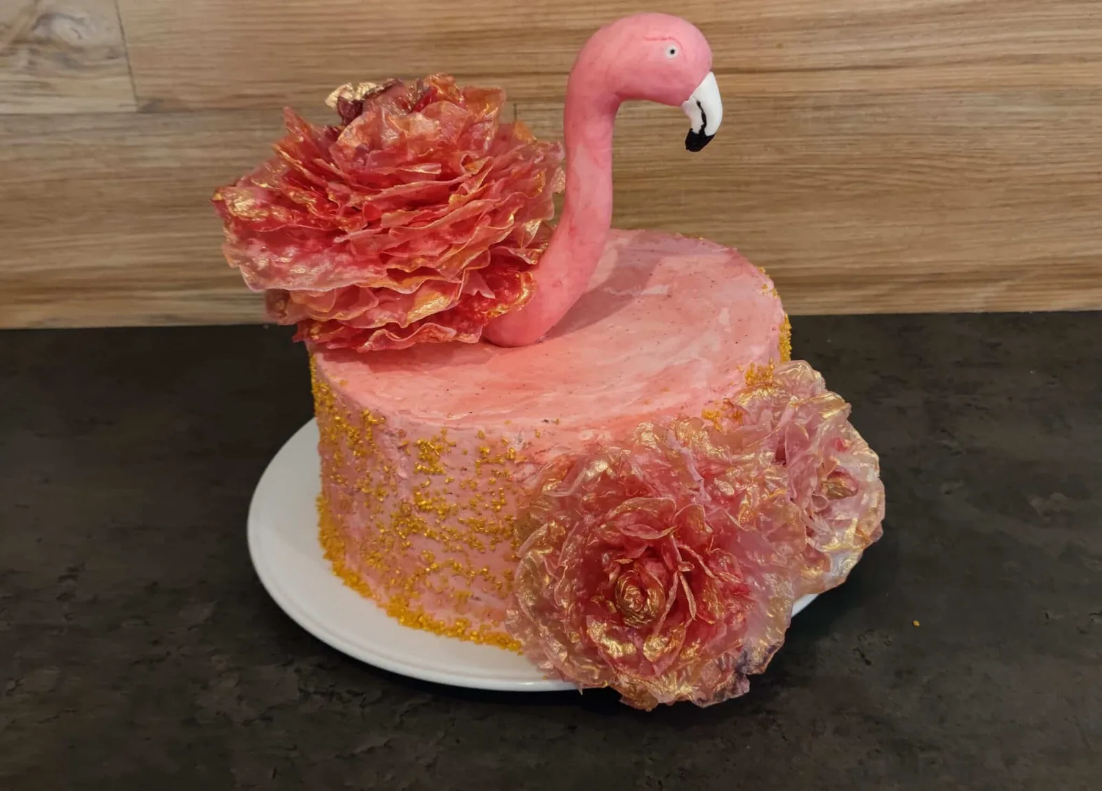 Gâteau d'anniversaire flamand rose