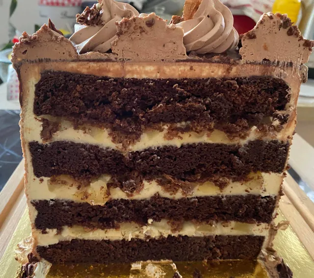 Layer cake chocolat/poire