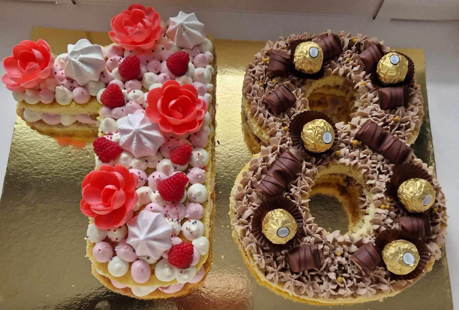 Number cake ganache vanille/fruit et ganache buenos