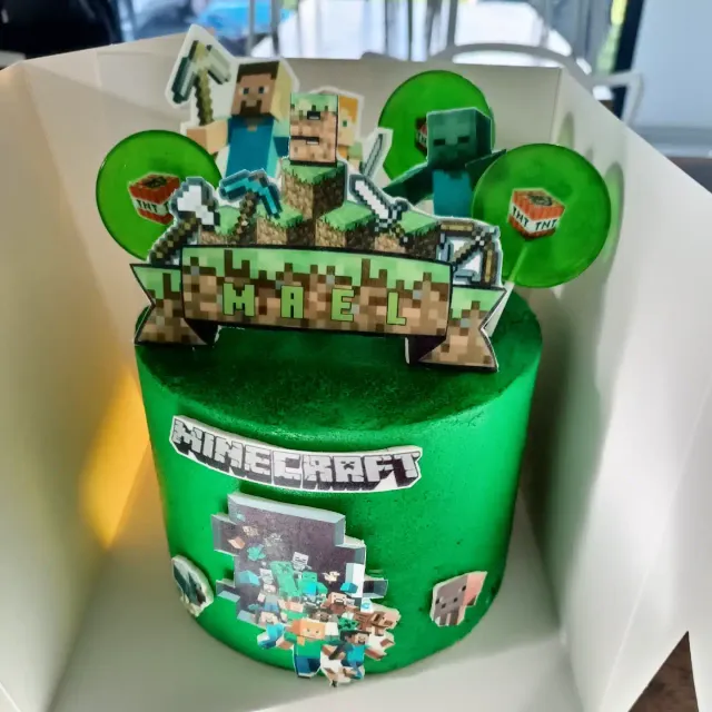 Gâteau anniversaire Minecraft