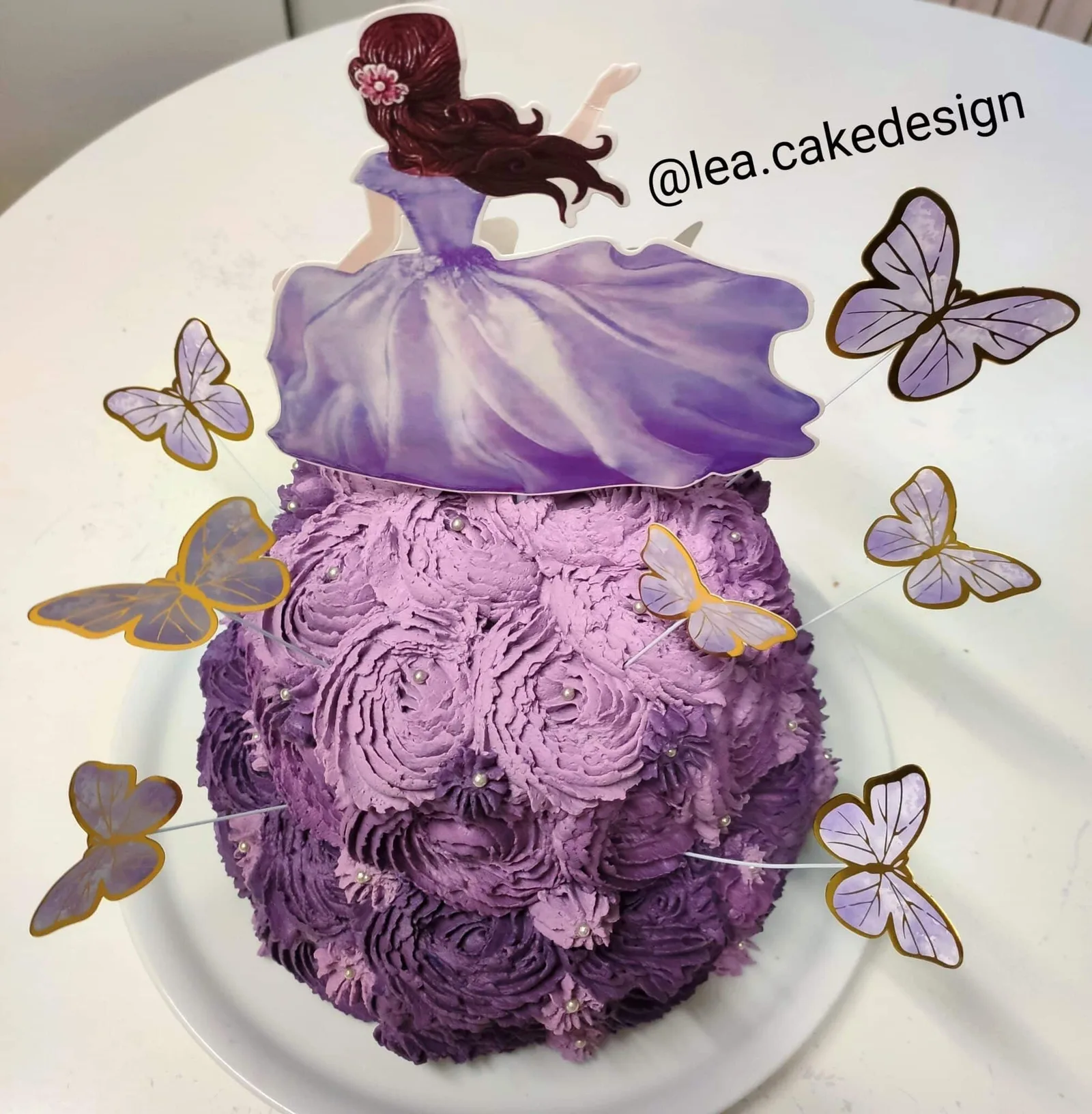 Anniversaire girly layer cake fille princesse