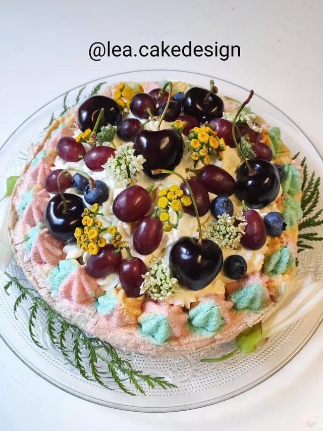 Pavlova revisité multicolore cerise raisin