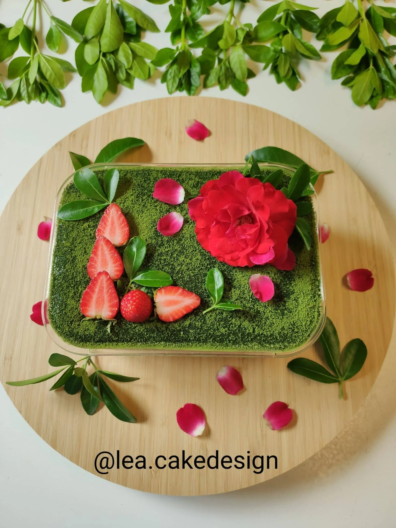 Tiramisu revisité fraisier thé vert matcha fraise