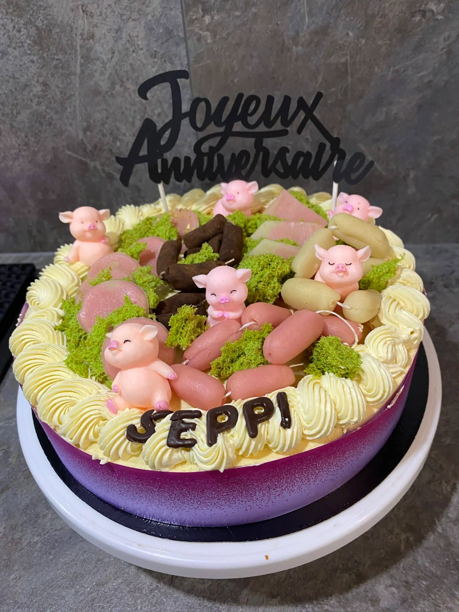 Entremet fruits exotiques et framboise