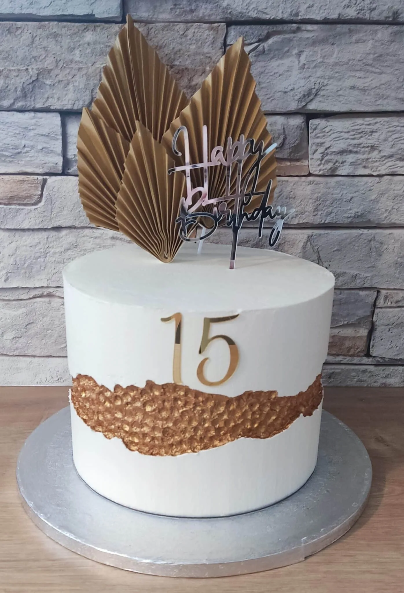 Cake Line blanc doré