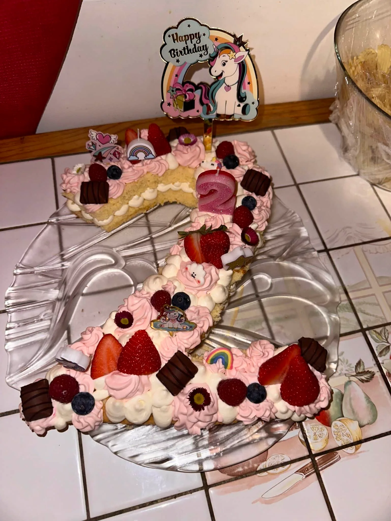 Letter cake chocolat blanc fraise 🍓