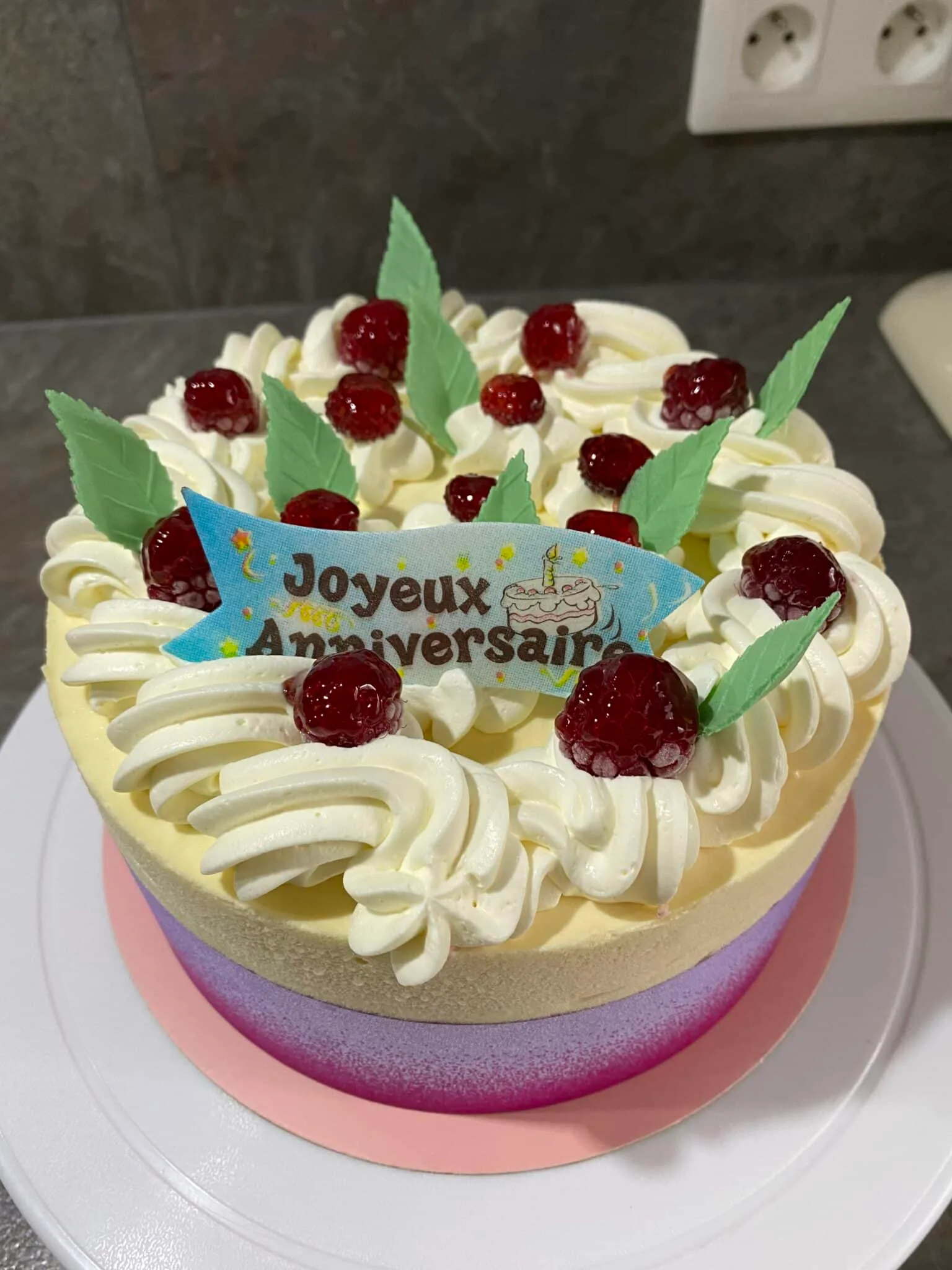 Entremet exotique et framboise