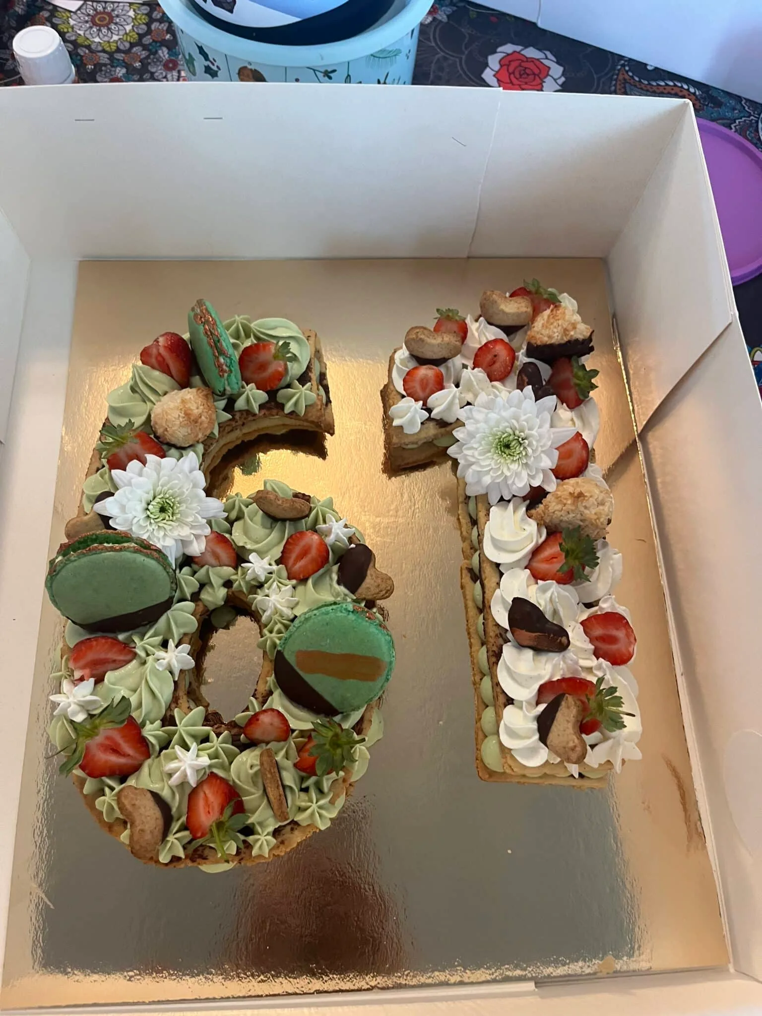 Number cake pistache
