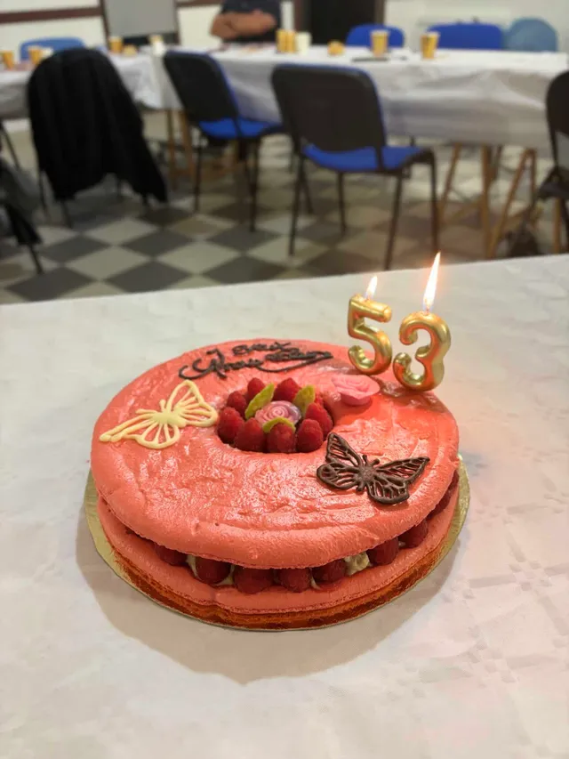 Macaron vanille framboise