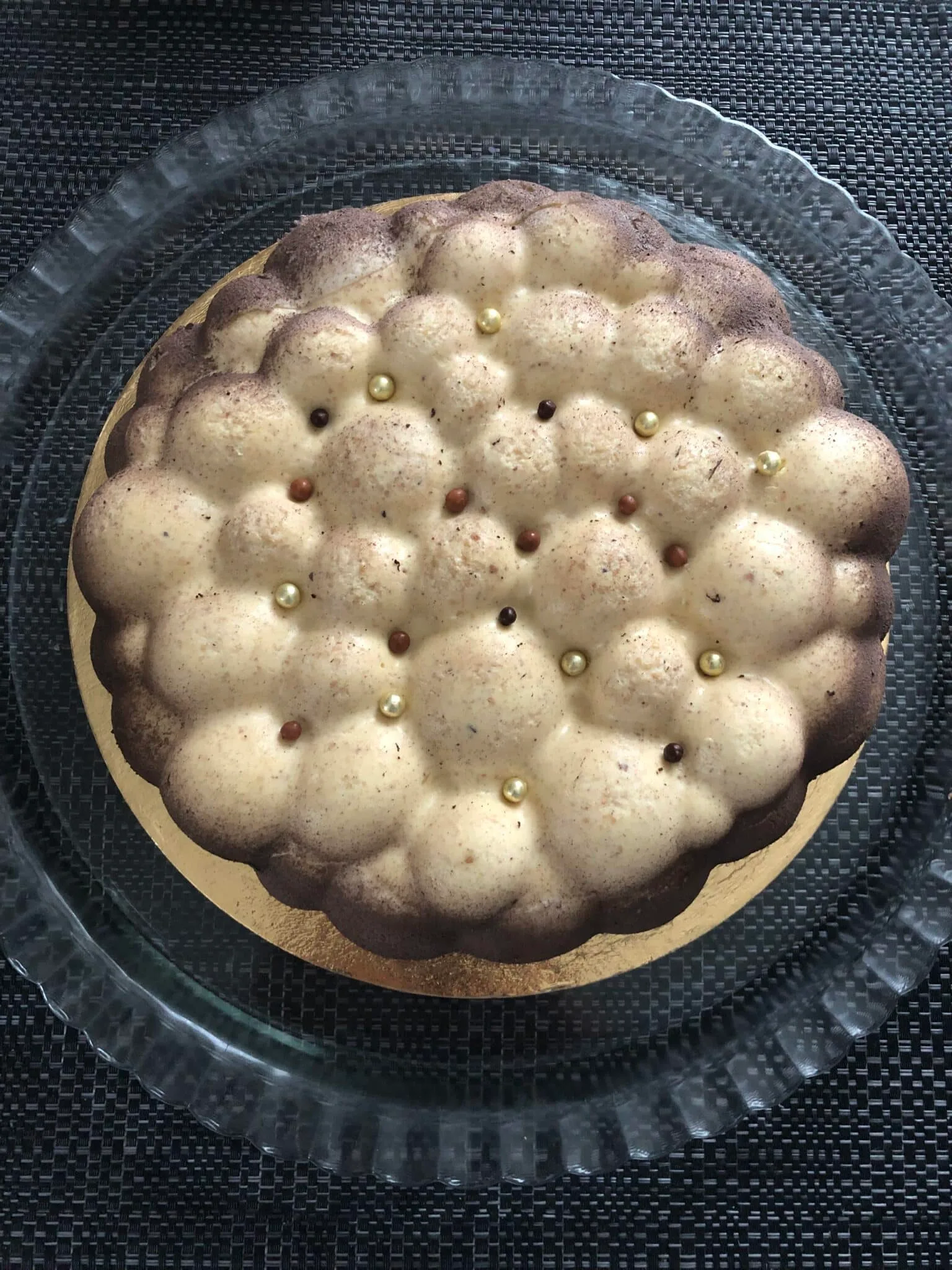 Bavarois au praliné et poires