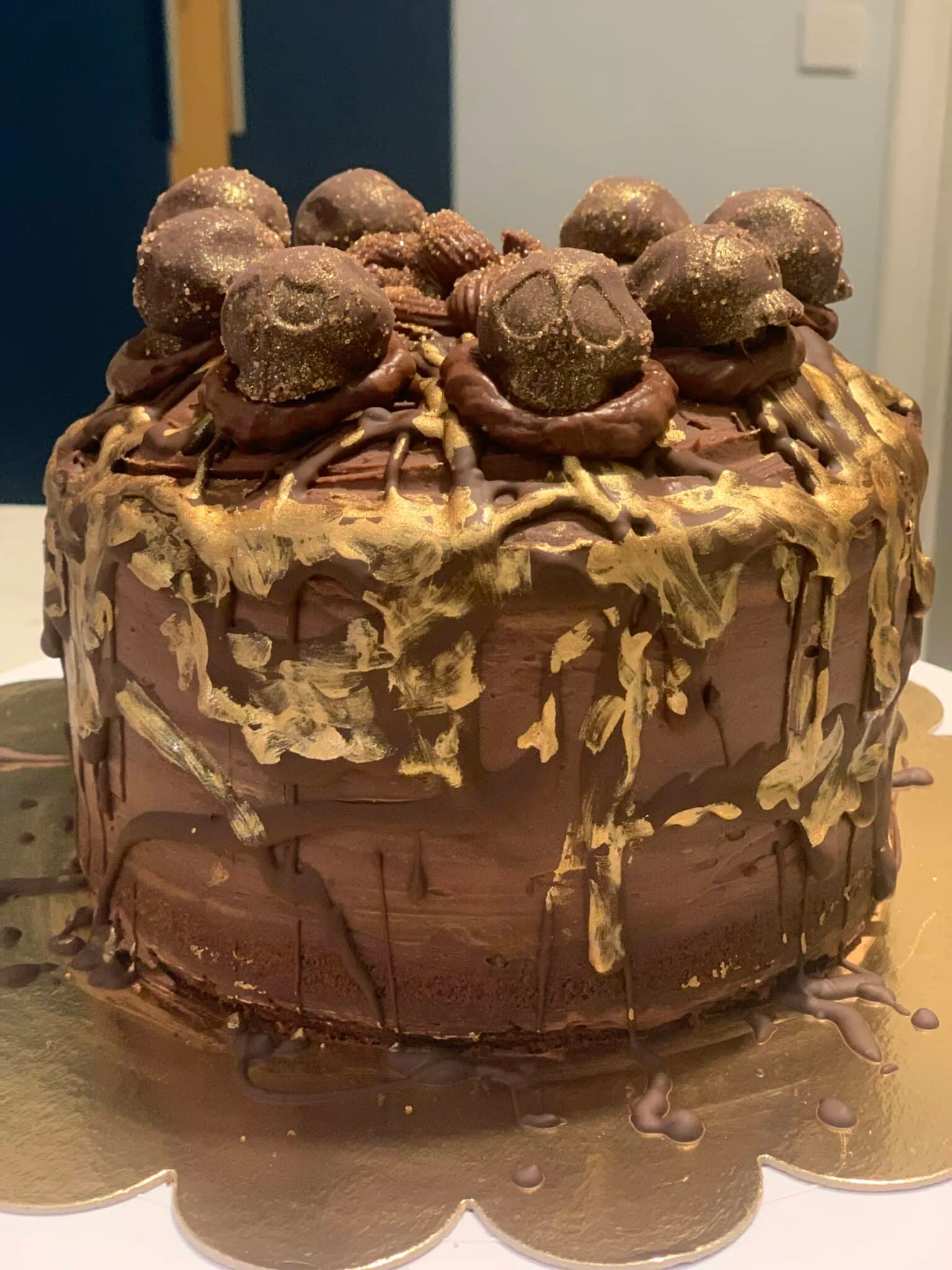Layer cake framboise chocolat Halloween