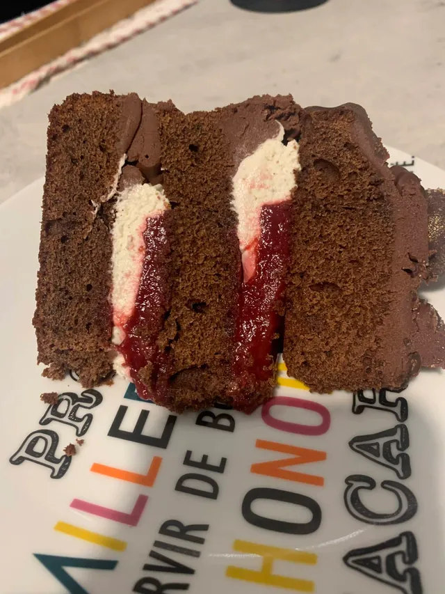 Layer cake framboise chocolat Halloween