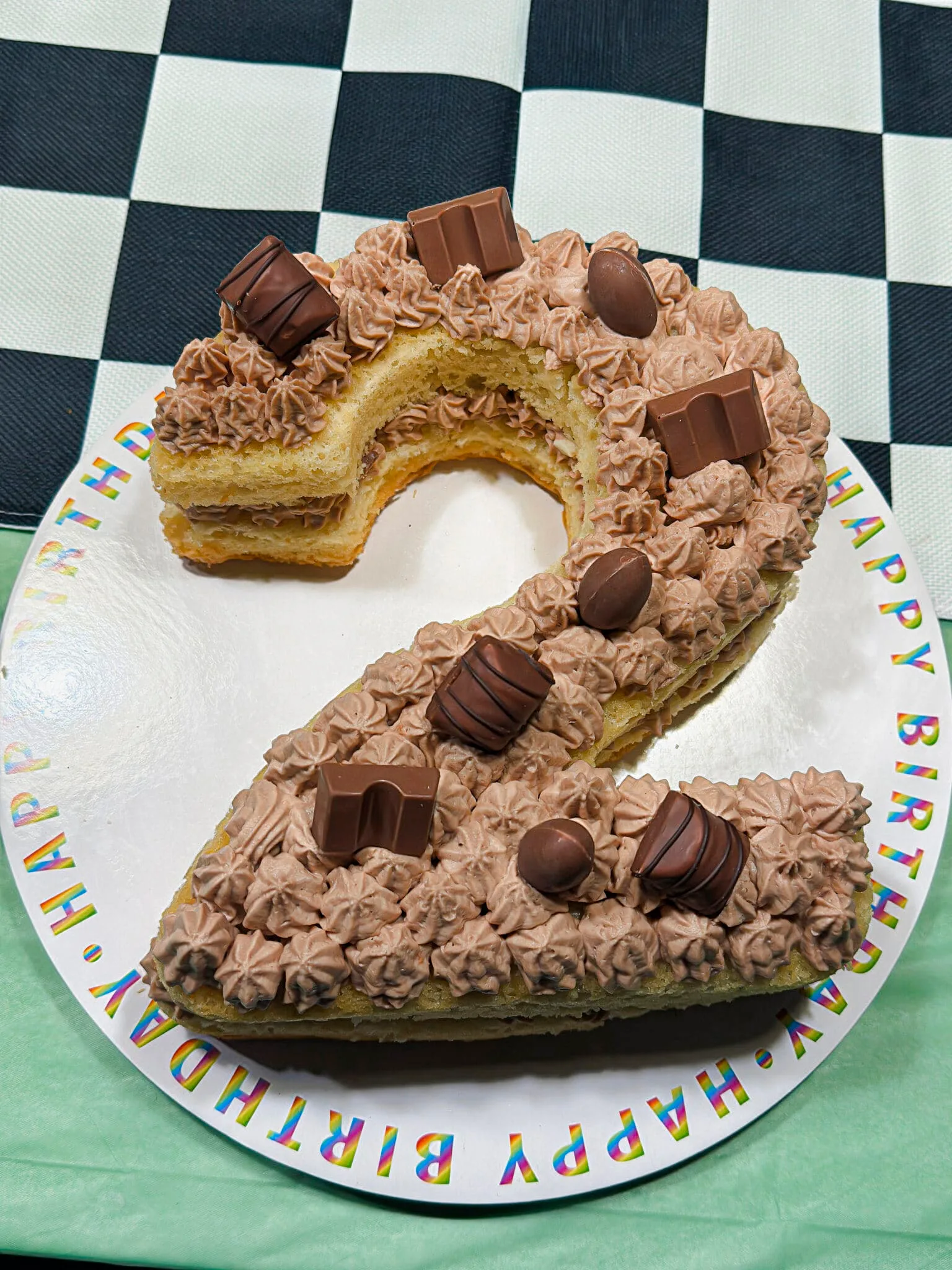 Number cake chantilly nutella