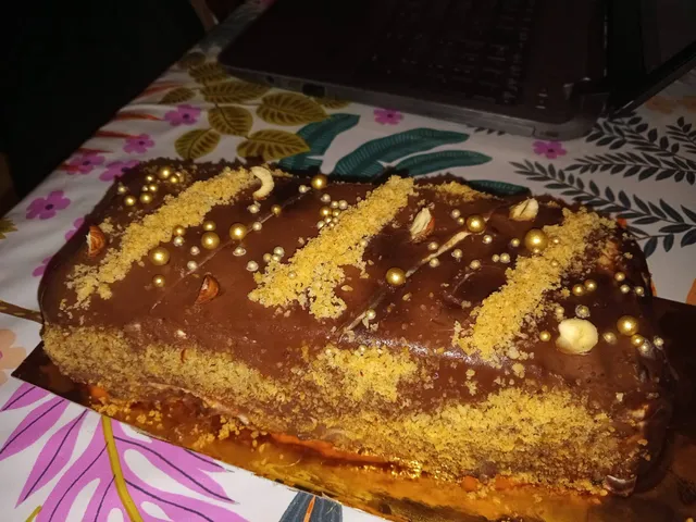 buche cacahuète et insert au caramel