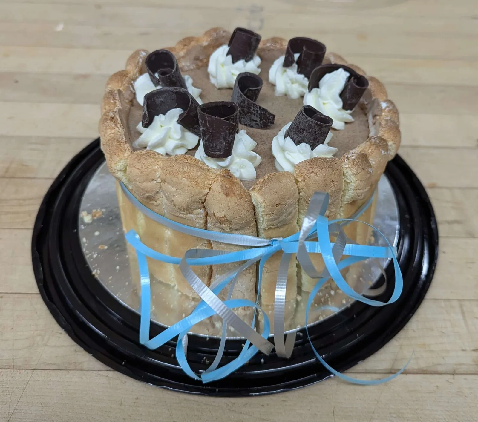 Charlotte avec bavarois a la creme au chocolat