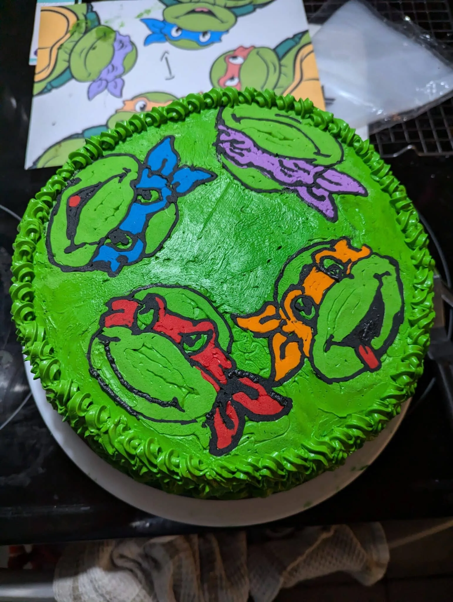 Gateau anniversaire Tortues Ninjas