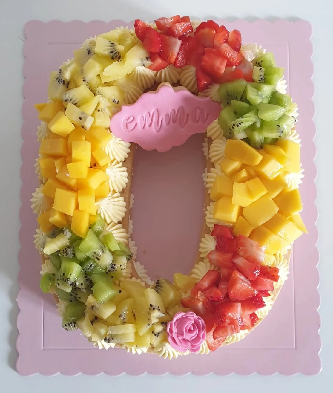 Number cake fruits