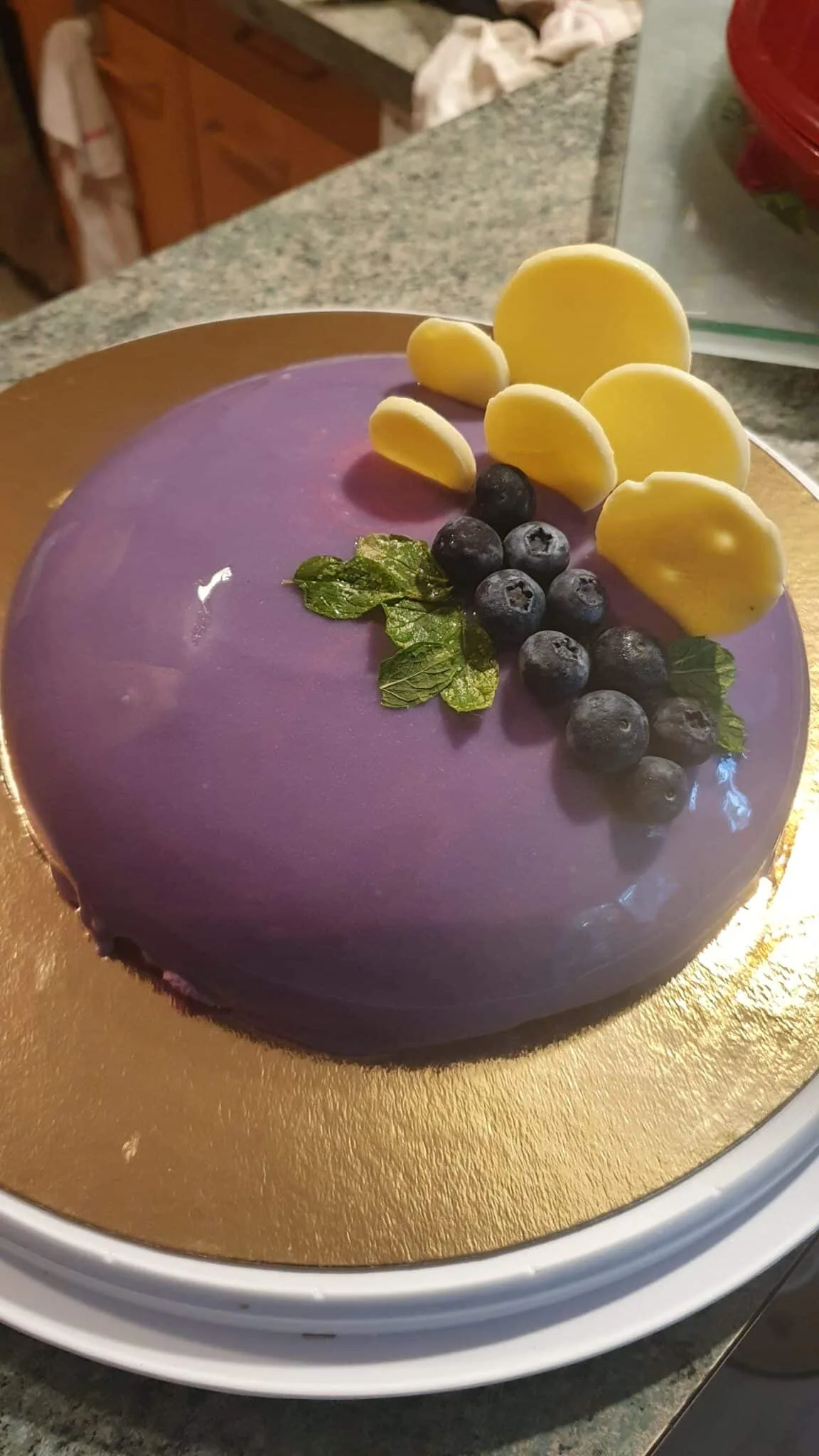Entremet myrtilles vanille
