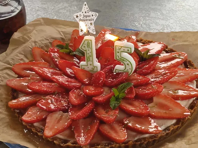 Tarte aux fraises sur biscuit spéculoos