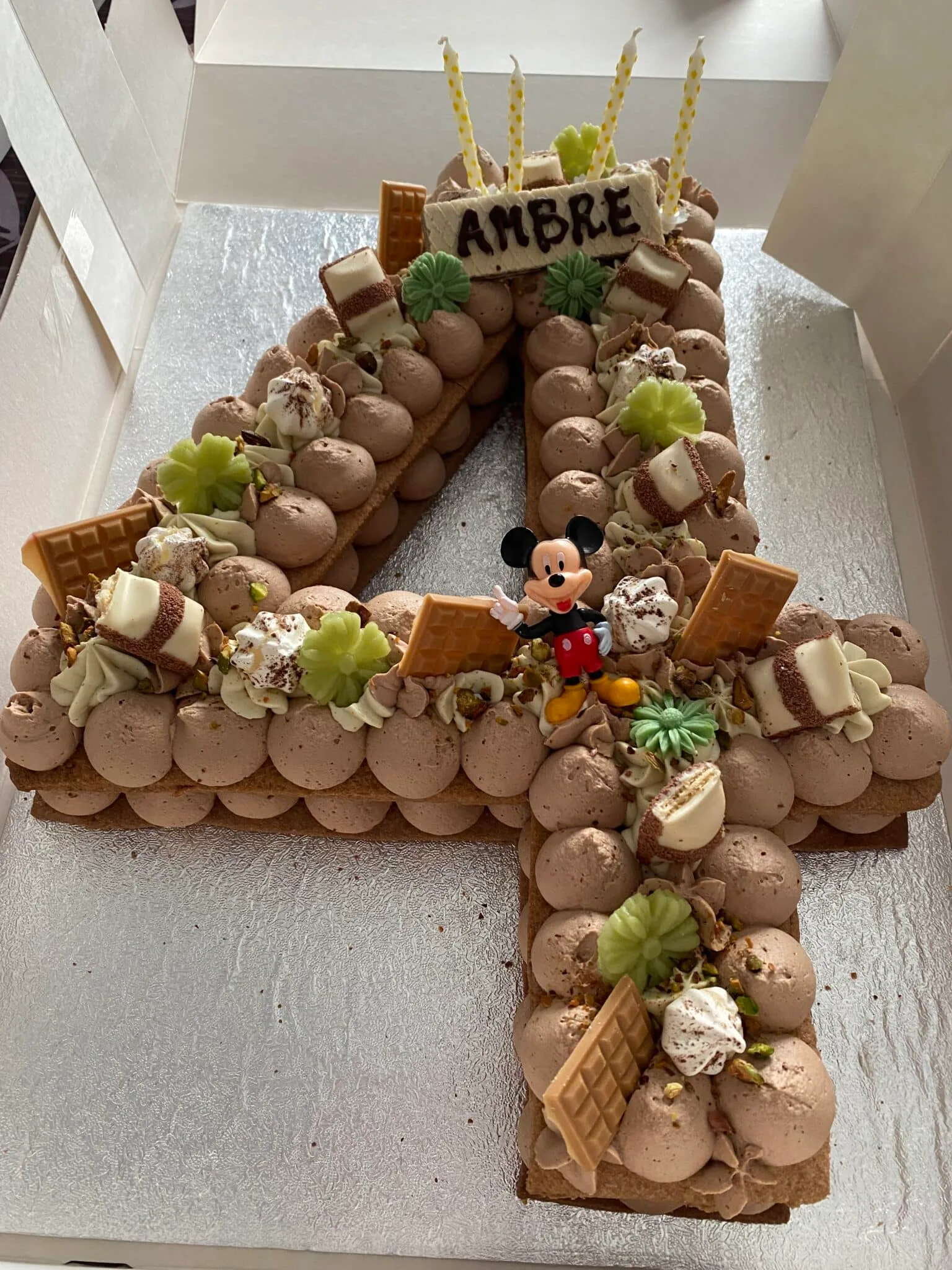 Number cake pistache et chocolat